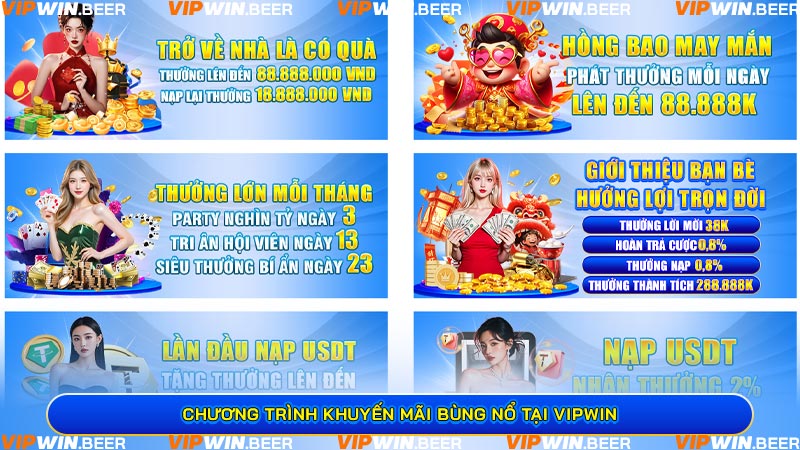 Chương trình khuyến mãi bùng nổ tại VIPwin